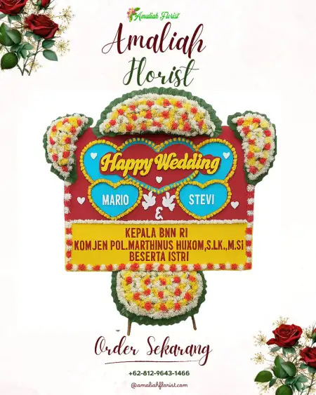 Papan Bunga Pernikahan Bolang